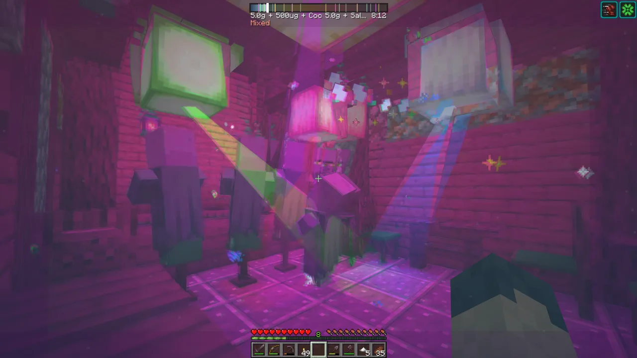 Psychedelic club lighting reacting to EDM music inside a tavern